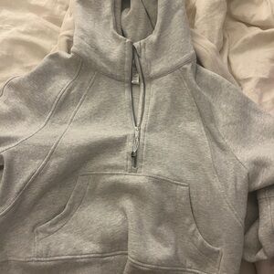 Gray Lululemon Half-Zip Scuba Hoodie